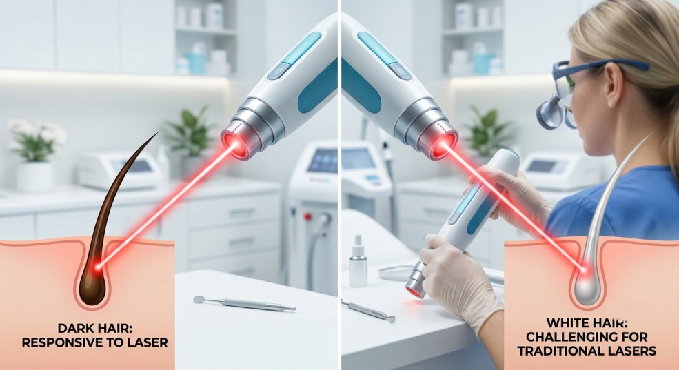 can laser remove white hair